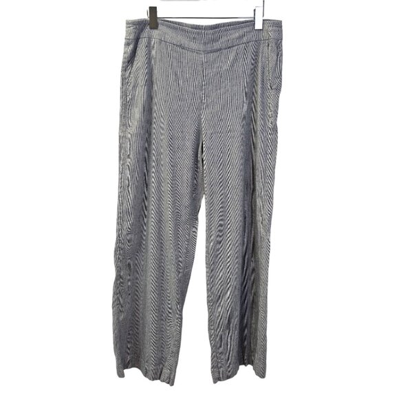Chico's Linen Blend Striped Wide Leg Pants Size Chico's 1.5/Medium - Picture 1 of 6